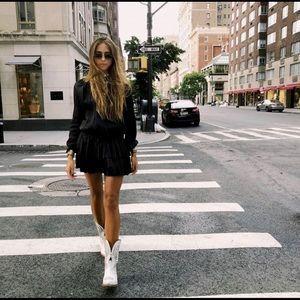 Black Pleated Mini Dress